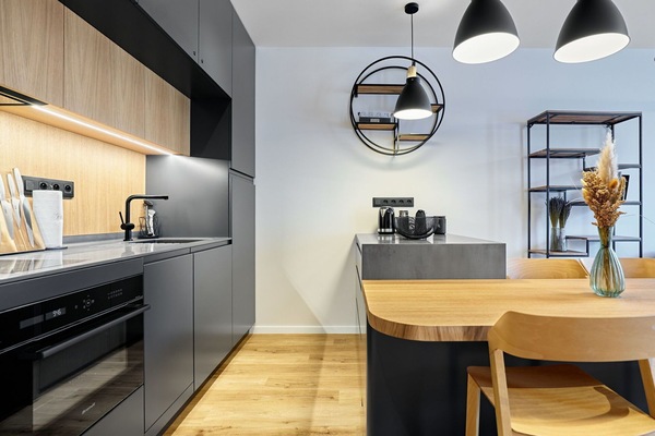Meubles, Design Intérieur, Cuisine, Mur, Sol, Comptoir, Luminaire, Bois, Cabinetry, Plafond