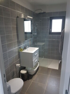 Dusche, Handtücher, Toilettenpapier