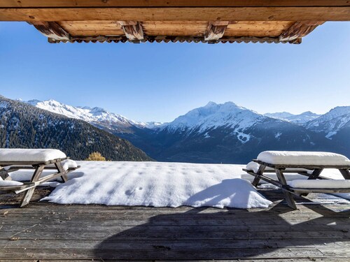 Traditional chalet near the slopes with large terrace