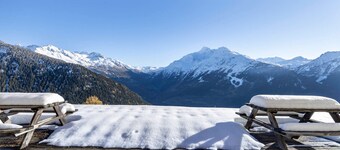 Traditional chalet near the slopes with large terrace
