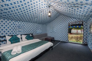 Deluxe Tent, Patio, Garden View | 1 bedroom, laptop workspace, iron/ironing board, free WiFi