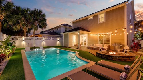 Luxe $1M Beach Home | Heated Pool | 5Blks to Ocean
