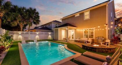 Luxe $1M Beach Home | Heated Pool | 5Blks to Ocean