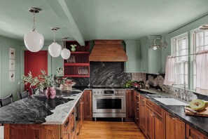 Fridge, microwave, oven, stovetop - Beautiful Historic Home | Heated Pool & Hot Tub (Nantucket)