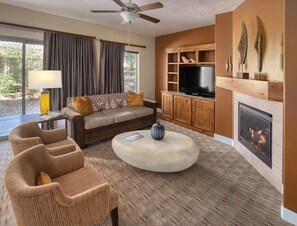Smart TV, fireplace, video games