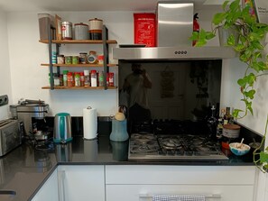 Microwave, oven, stovetop, dishwasher
