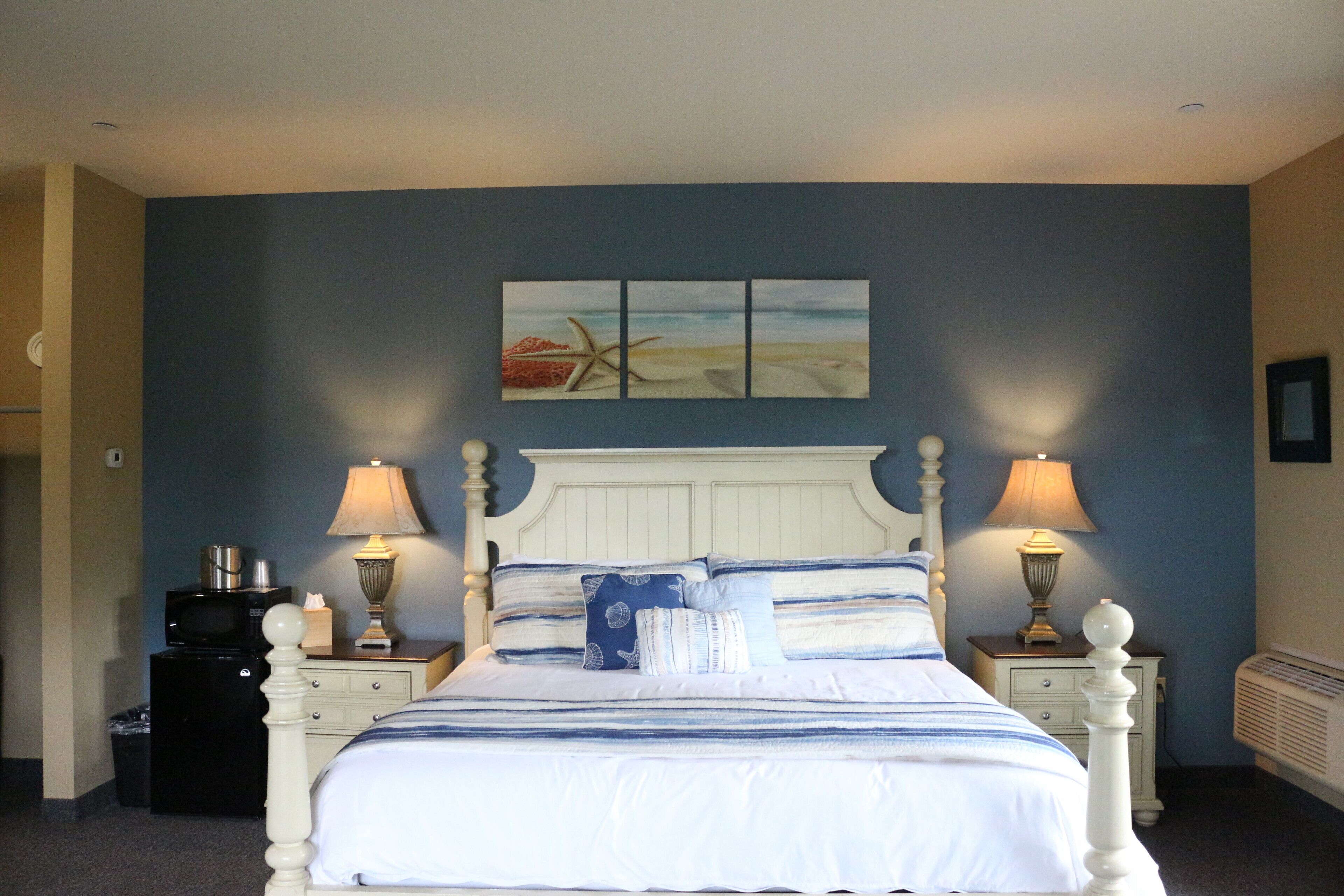 Blackout curtains, iron/ironing board, free WiFi, bed sheets