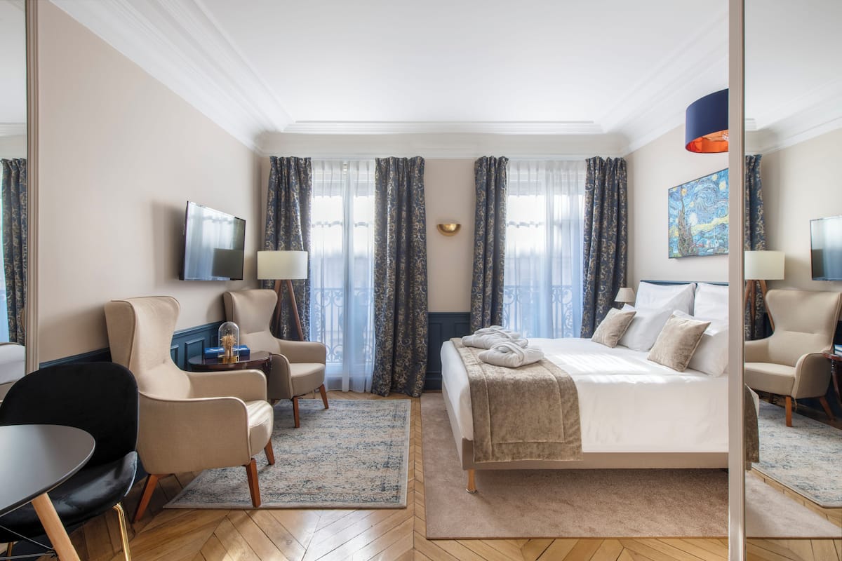 Deluxe Studio Suite | 1 bilik tidur, cadar kapas Mesir, peralatan tempat tidur premium