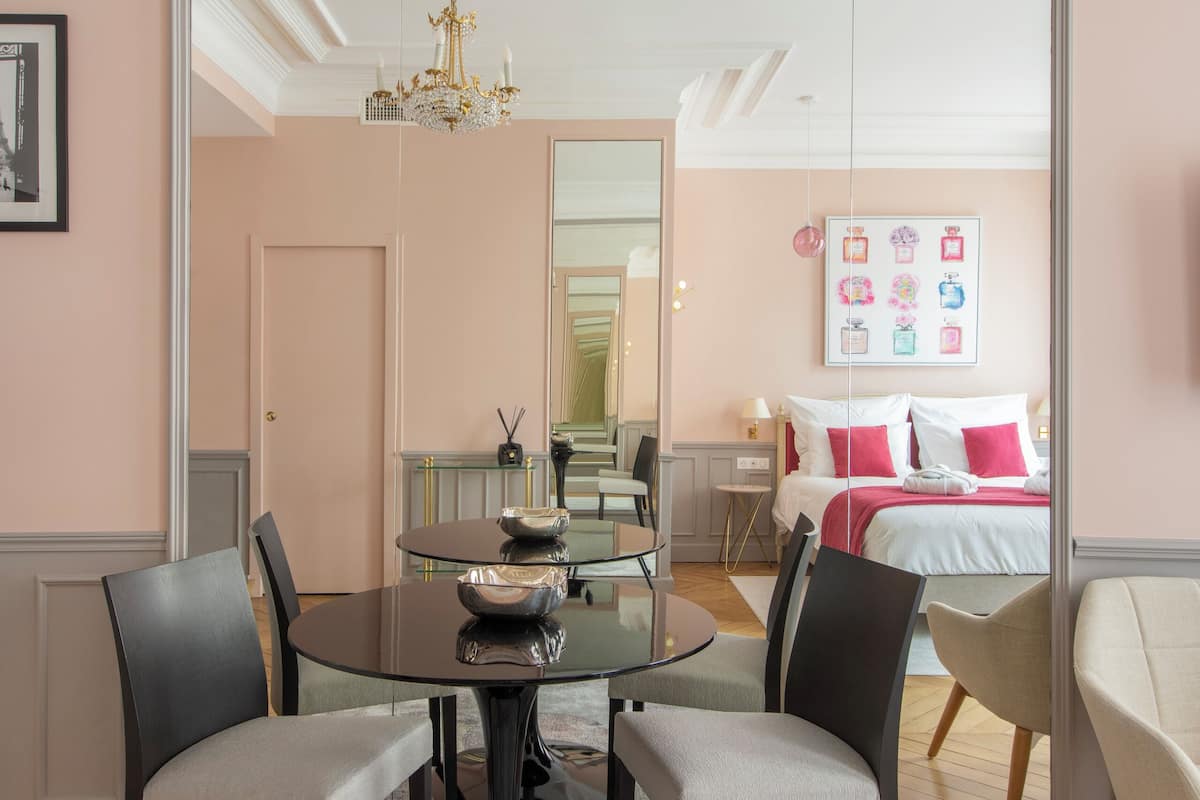 Deluxe Studio Suite | 1 bilik tidur, cadar kapas Mesir, peralatan tempat tidur premium