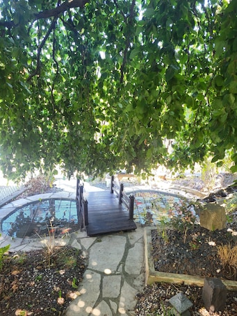 Property grounds. Basement apartment close to the center of Colmar, with private garden.