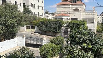 Desk, laptop workspace, iron/ironing board