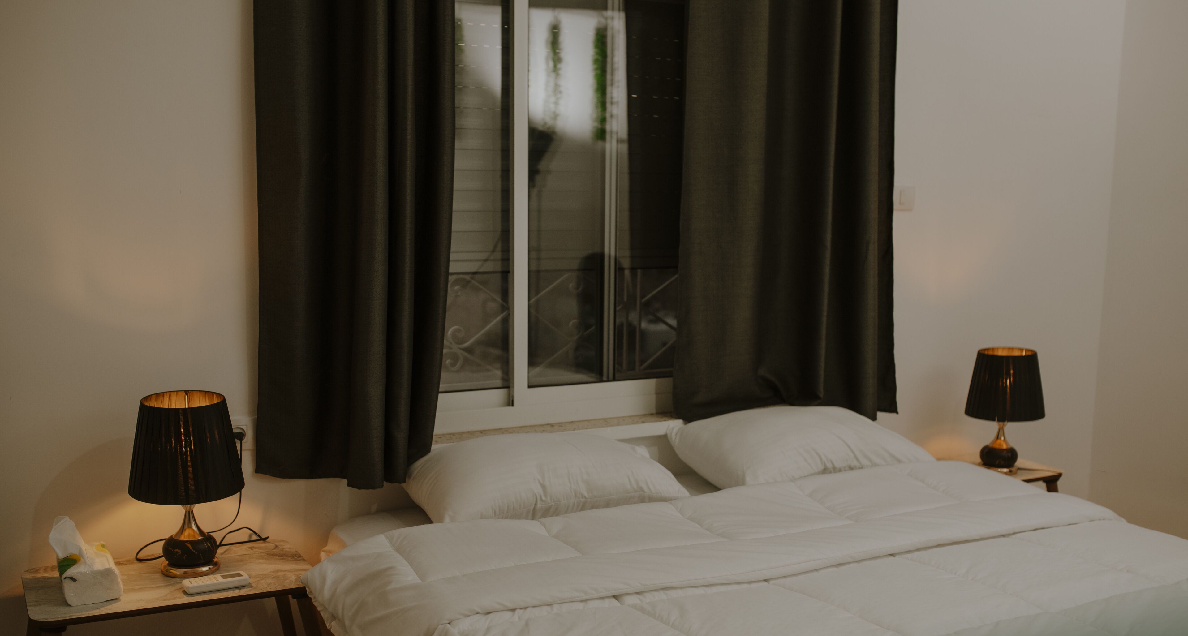 Desk, laptop workspace, iron/ironing board