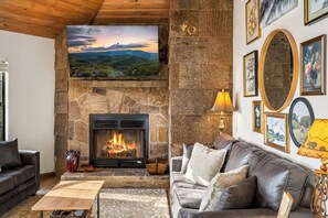 Smart TV, fireplace, video games