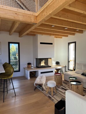 TV, fireplace, video games, DVD player