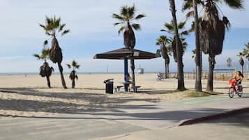 Beach umbrellas, beach towels