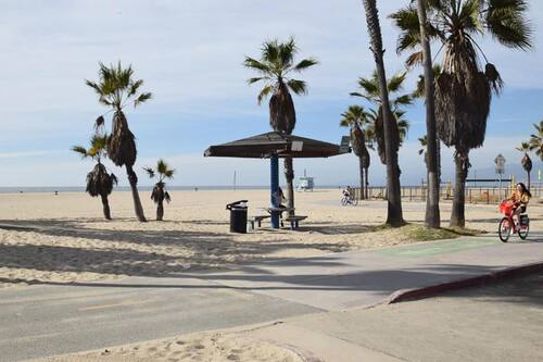 Beach umbrellas, beach towels