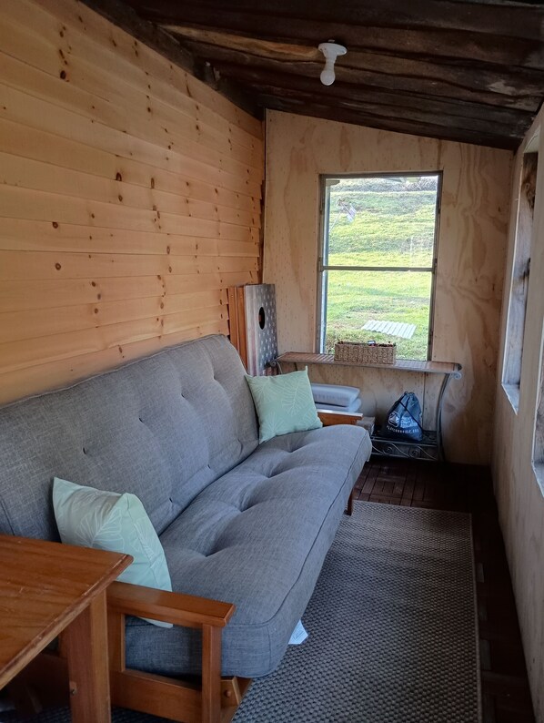 Foyer, livres, chaîne audio