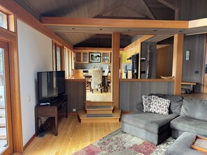 TV, fireplace - Deer Point Paradise - Private Beach, Incredible Views, Total Privacy (Olga)