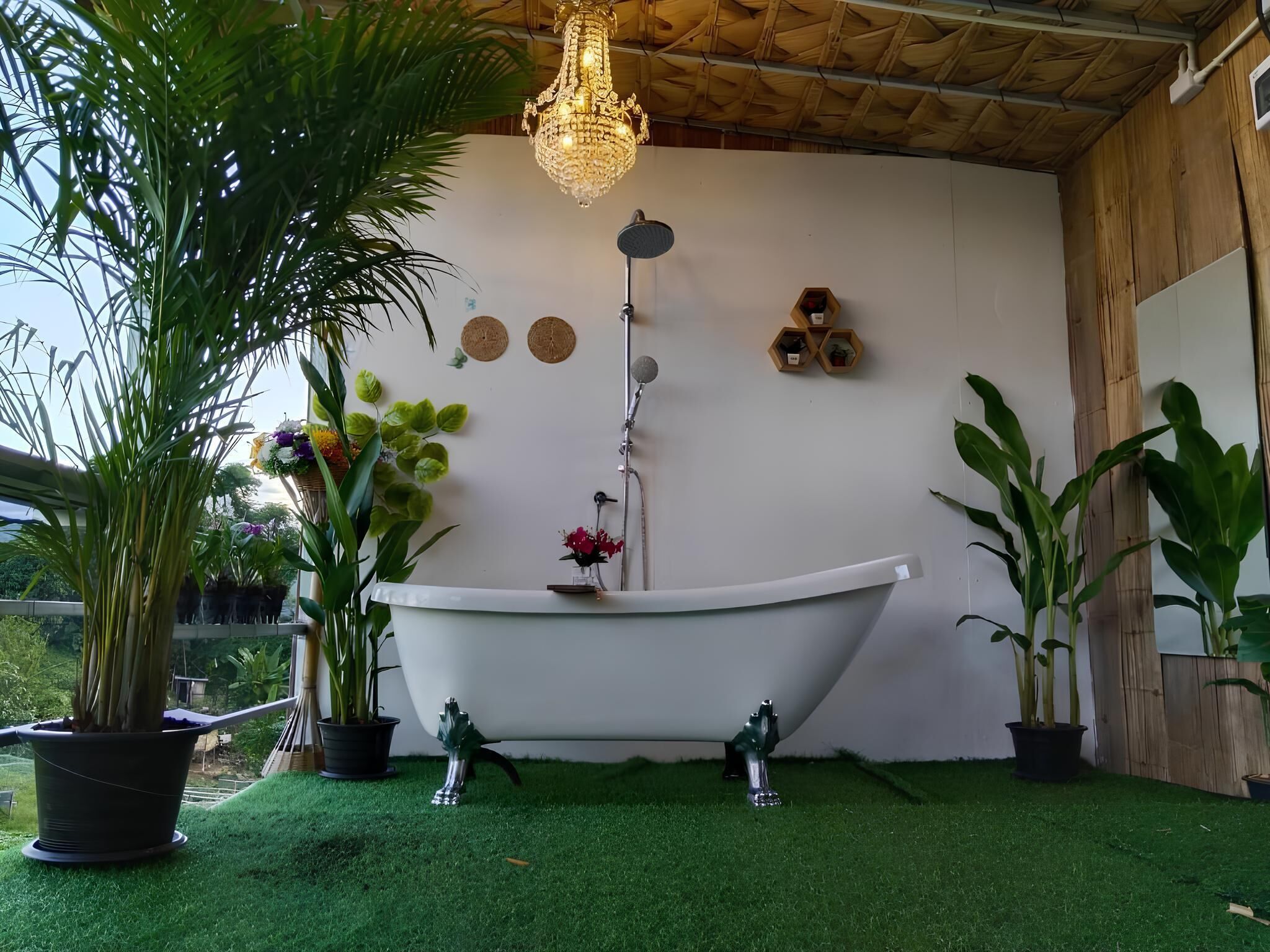 Lều, quang cảnh vườn | Phòng tắm