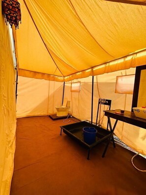 Luxury Tent, Non Smoking, Private Bathroom | Bathroom | Shower, slippers, towels, soap - ITDC Luxury Camps by Zenith Hospitality (Karchana)