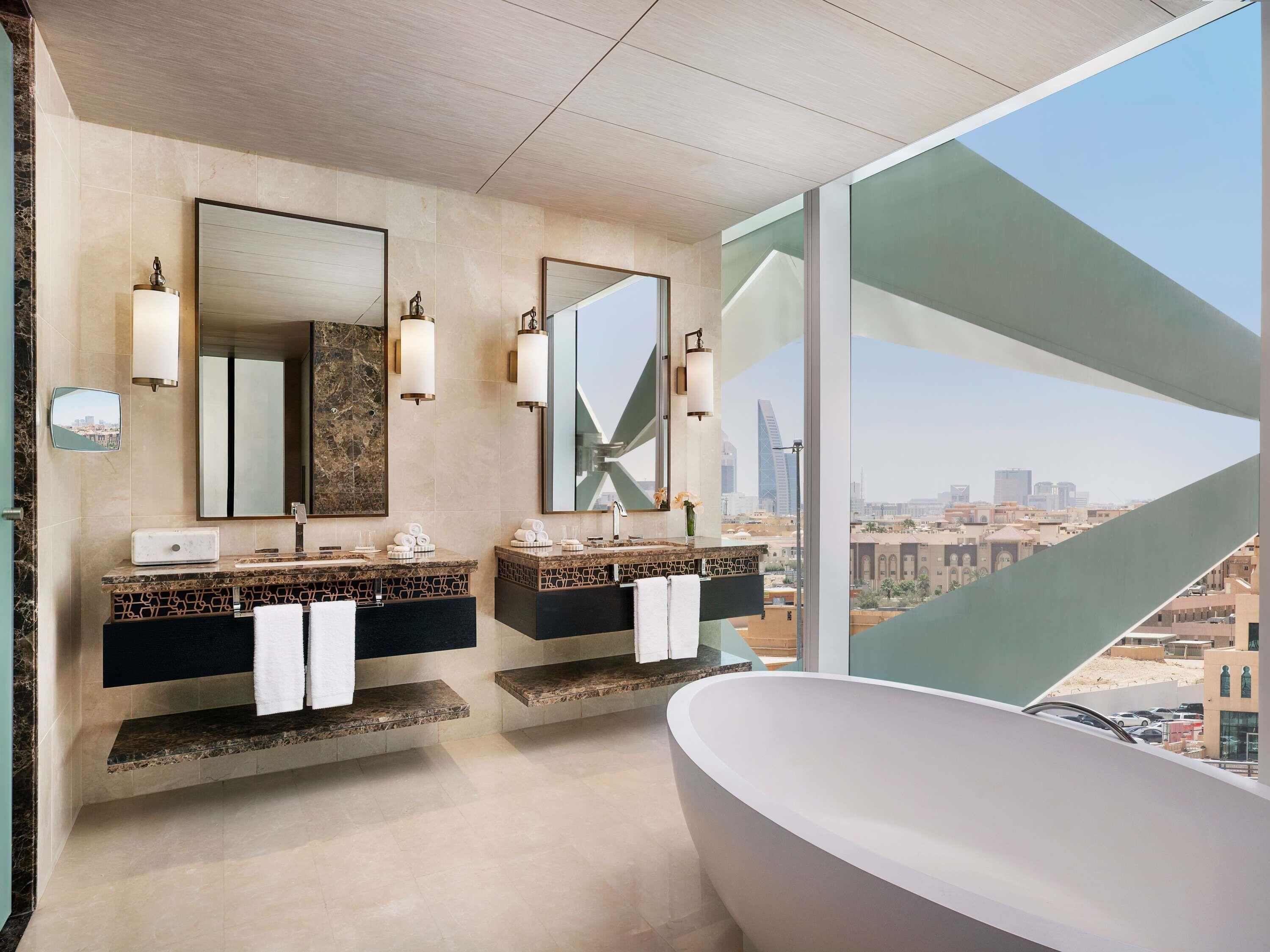 Separate tub and shower, deep soaking tub, hair dryer, bathrobes