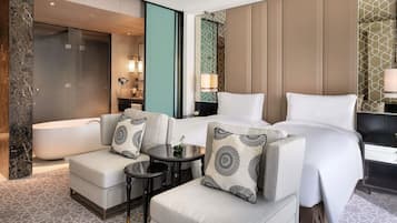 Deluxe Room, 2 Single Beds, City View | Premium bedding, in-room safe, blackout curtains, soundproofing