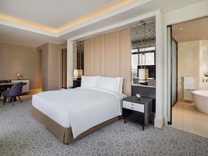 Junior Suite, 1 King Bed, Terrace, City View | Premium bedding, in-room safe, blackout drapes, soundproofing - Sofitel Riyadh Hotel & Convention Centre (Riyadh)