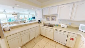Fridge, microwave, oven, stovetop - Beach House 602A Gulf Front 2 BR Stunning Views and Seasonal Beach Service (Miramar Beach)