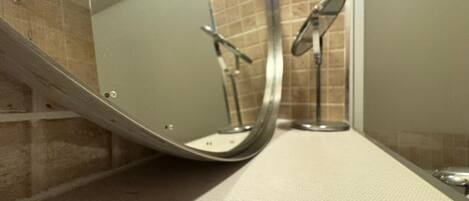 Hair dryer, towels, toilet paper