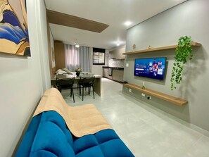 Apartment | Living area - Edifício Regente (Praia Grande)