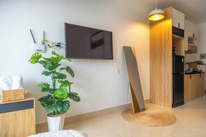 ลักซ์ชัวรี่อพาร์ทเมนท์, 1 ห้องนอน, ระเบียง, วิวเมือง | ทีวี