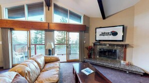 Smart TV, fireplace, DVD player, video library