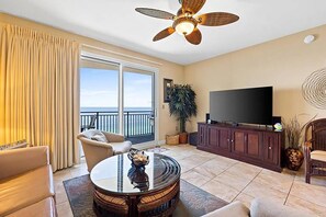 Condo, 1 King Bed with Sofa bed (Sterling Breeze 1903) | Living area | TV - Sterling Breeze 1903 (Panama City Beach)