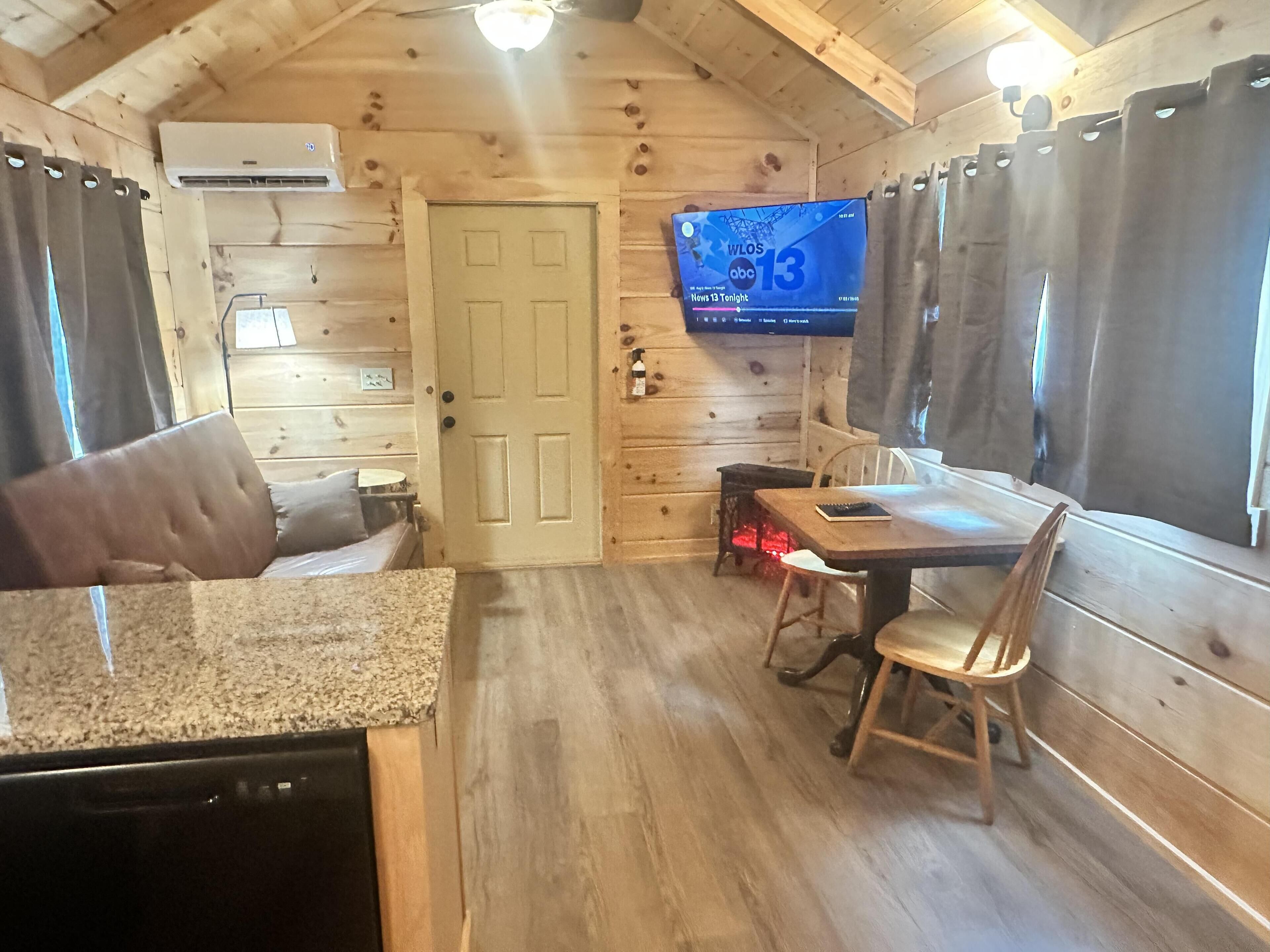 TV, fireplace, DVD player