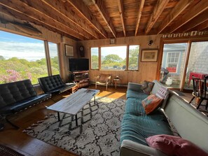 TV connectée, livres, chaîne hi-fi