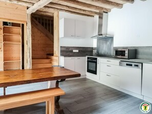 Fridge, microwave, dishwasher, high chair