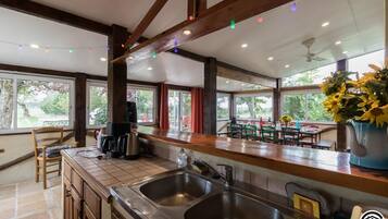 Fridge, microwave, dishwasher, highchair