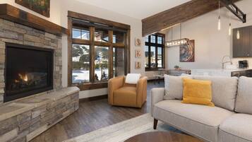 Smart TV, fireplace, video games