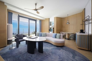 Deluxe Suite, 2 Bedrooms, Ocean View | Living room
