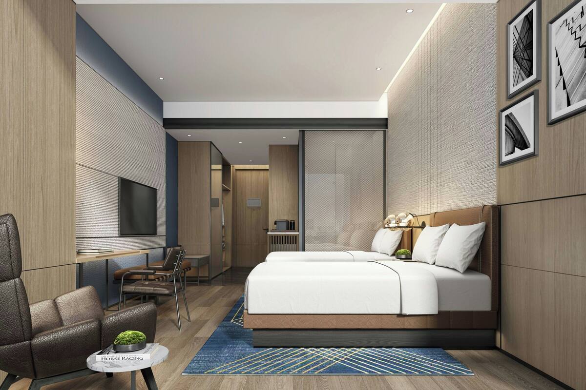 ห้องดีลักซ์ดับเบิล, เตียงใหญ่ 2 เตียง, วิวเมือง