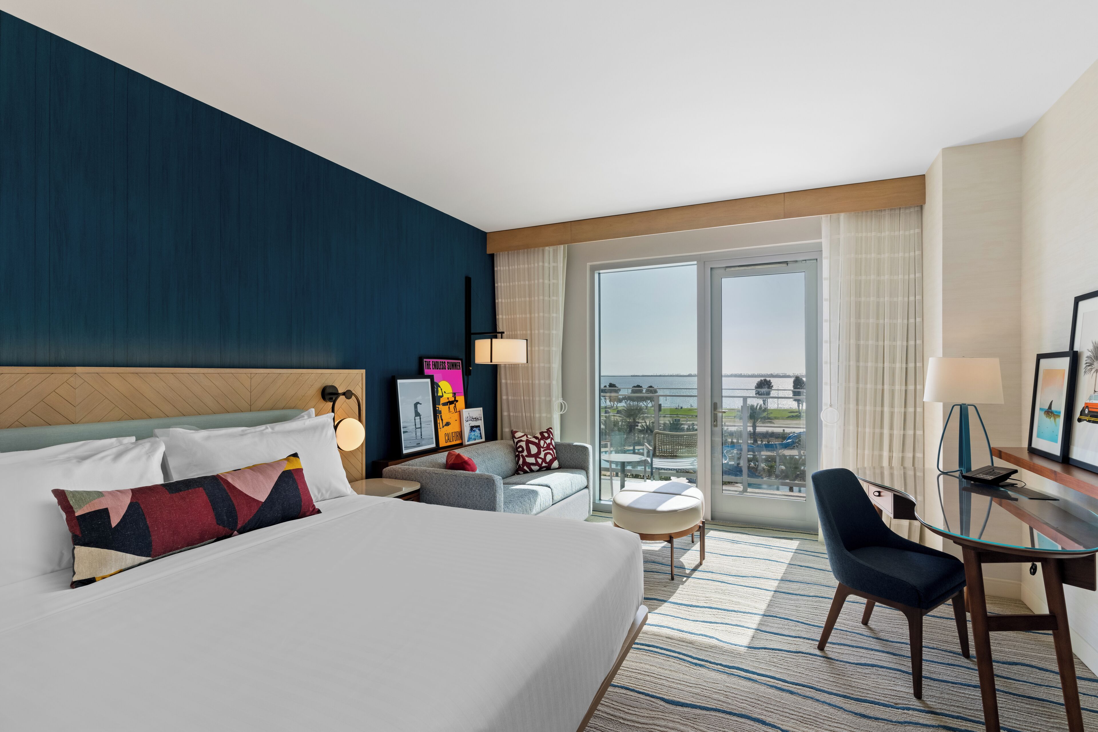 Room, 1 King Bed with Sofa bed, Balcony, Bay View | Premium bedding, desk, laptop workspace, bed sheets