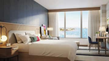 1 bedroom, premium bedding, desk, laptop workspace