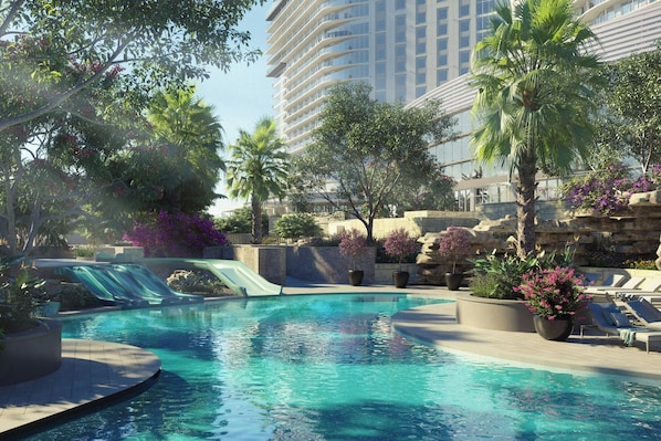 3 outdoor pools