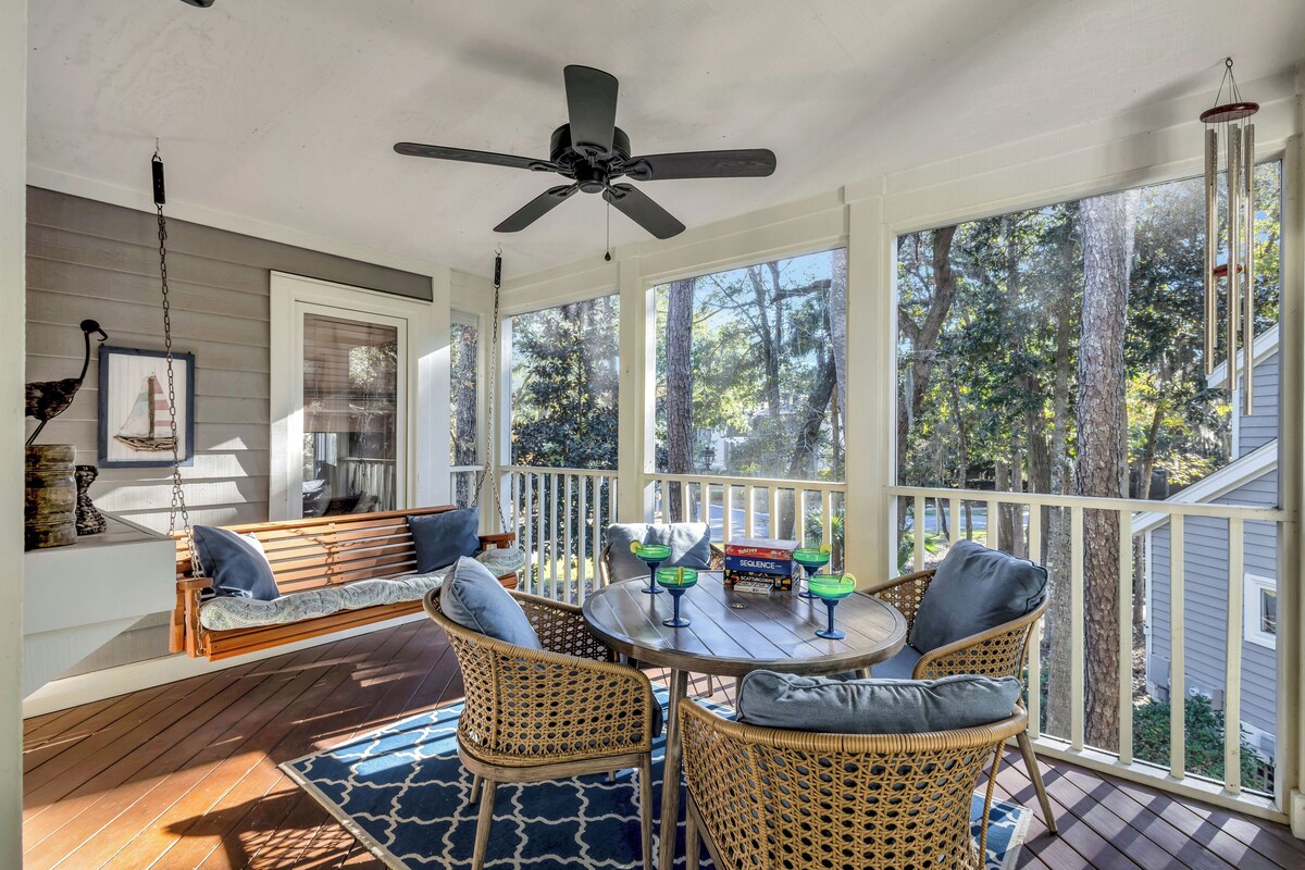 7627 Huntington @ Palmetto Dunes | Lagoon View | Pool & Spa | 3-Min to Beach | 2 Dogs - FREE!