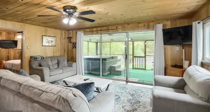 Waterfront cottage with hot tub, & fire pit. Pet friendly.