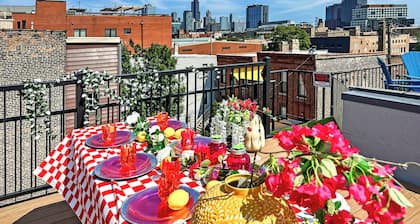HUGE! 3BR Private Home+Garage+360° Roof Deck+Hot Tub+EV+Sleeps 12
