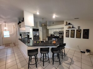 Fridge, microwave, oven, stovetop - Central Florida Pool Home (DeBary)