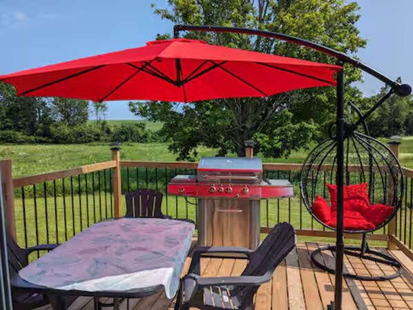 Outdoor dining - Private Party Retreat: Noise-Friendly, Dog-Friendly, and Totally Secluded! (Cramahe)