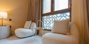 Grand Apartment, 2 Bedrooms, Sea View | 2 bedrooms, desk, laptop workspace, iron/ironing board