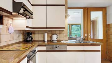 Fridge, oven, stovetop, dishwasher